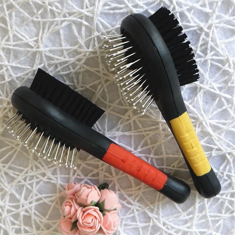 Dual Sided Plastic Pet Dog Cat Animal Puppy Hair Deshedding Brush Comb With Metal Pins And Nylon Bristles
Dual Sided Plastic Pet Dog Cat Animal Puppy Hair Deshedding Brush Comb With Metal Pins And Nylon Bristles