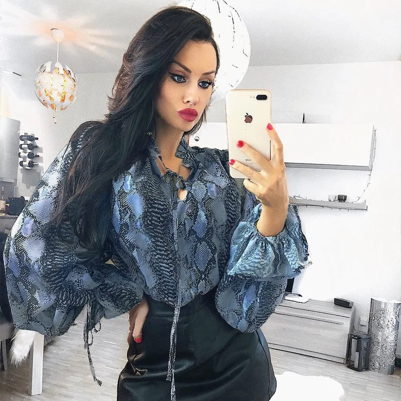 women snake print bow tie blouse animal pattern high street long sleeve shirts vintage casual tops Y10817
women snake print bow tie blouse animal pattern high street long sleeve shirts vintage casual tops Y10817