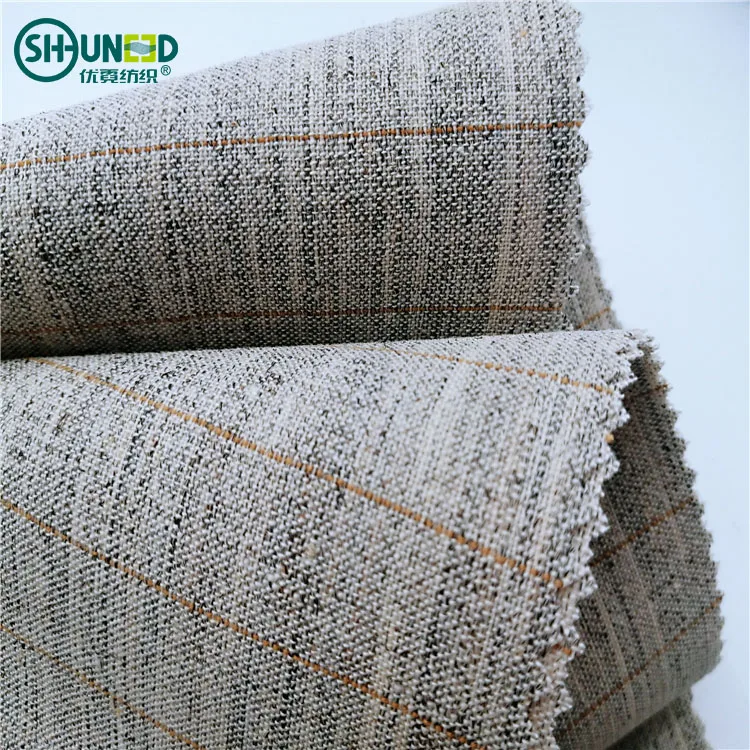 China Hotsale Woven Wool Hair Interlining Canvas Fabric for Uniform Suit