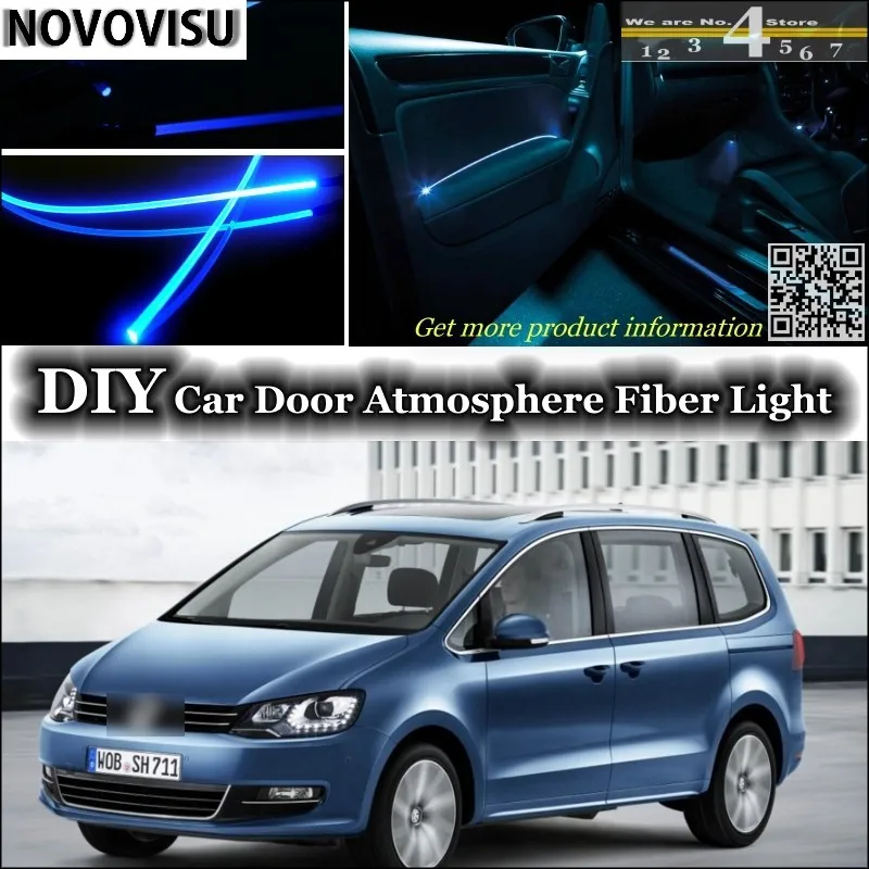 NOVOVISU For Volkswagen VW Sharan interior Ambient Light Tuning Atmosphere Fiber Optic Lights Inside Door Panel illumination