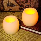 Ball shape 2 inch LED Flamless Wax Candle /Round shape LED Flickering Flameless Votive Candles