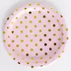 floral wedding party dinner gold print paper party plate