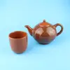 Factory directly gift ceramic material tea pot set in natural red color