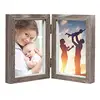 Table Top Hinged Double Glass Shadow Box Picture Frame for 4x6 Photos