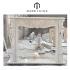 Indoor Marble Fireplace White Chinese White Marble Freestanding Fireplace Surround Mantel