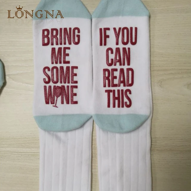 with custom funny message 3d printed ,if you can read this socks