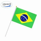 Cheap Brazil hand shaking national football flag