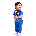 Fashion cool boys wear football printing pocket infant clothing with bibs
