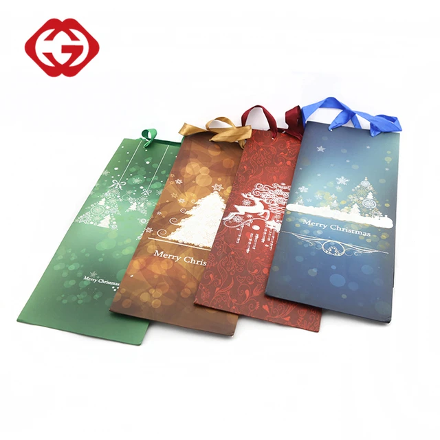 hot selling cheap christmas paper wine bags for gift