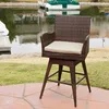 Big sale tall patio rattan swivel chair with arms and footrest home goods bar stools