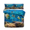Underwater World series Digital printing 3D fish 3pcs bedding sets duvet cover sets