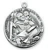 Customized Antique Sterling silver plated St Christopher Medal Pewter