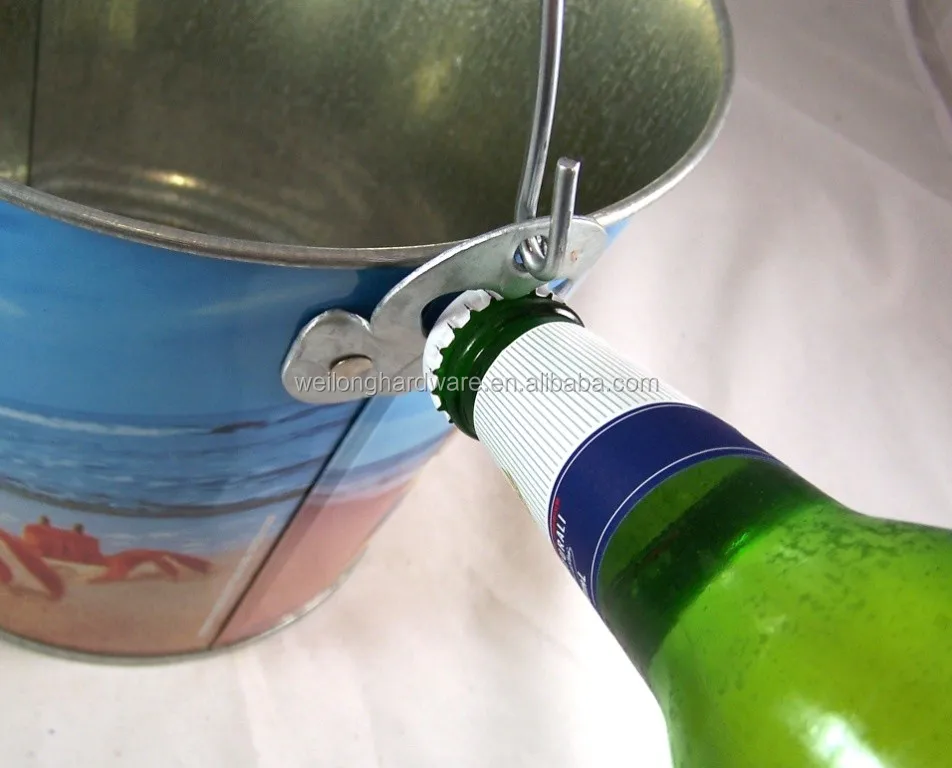personalized corona metal ice bucket with bottle opener for beer