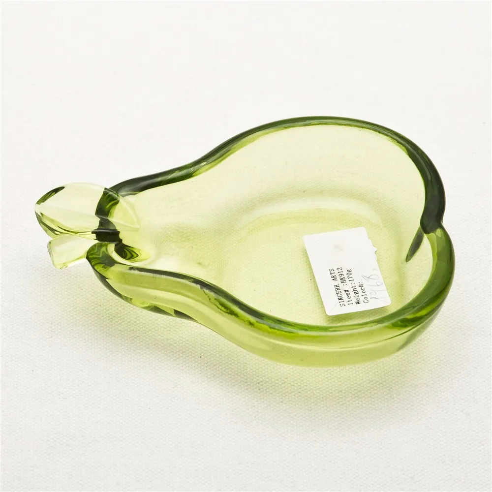 hand made wholesale high quality pear shape glass dish