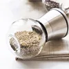 Unique large capacity hand operated 2 in 1 glass bottle salt and pepper grinder mill mechanism