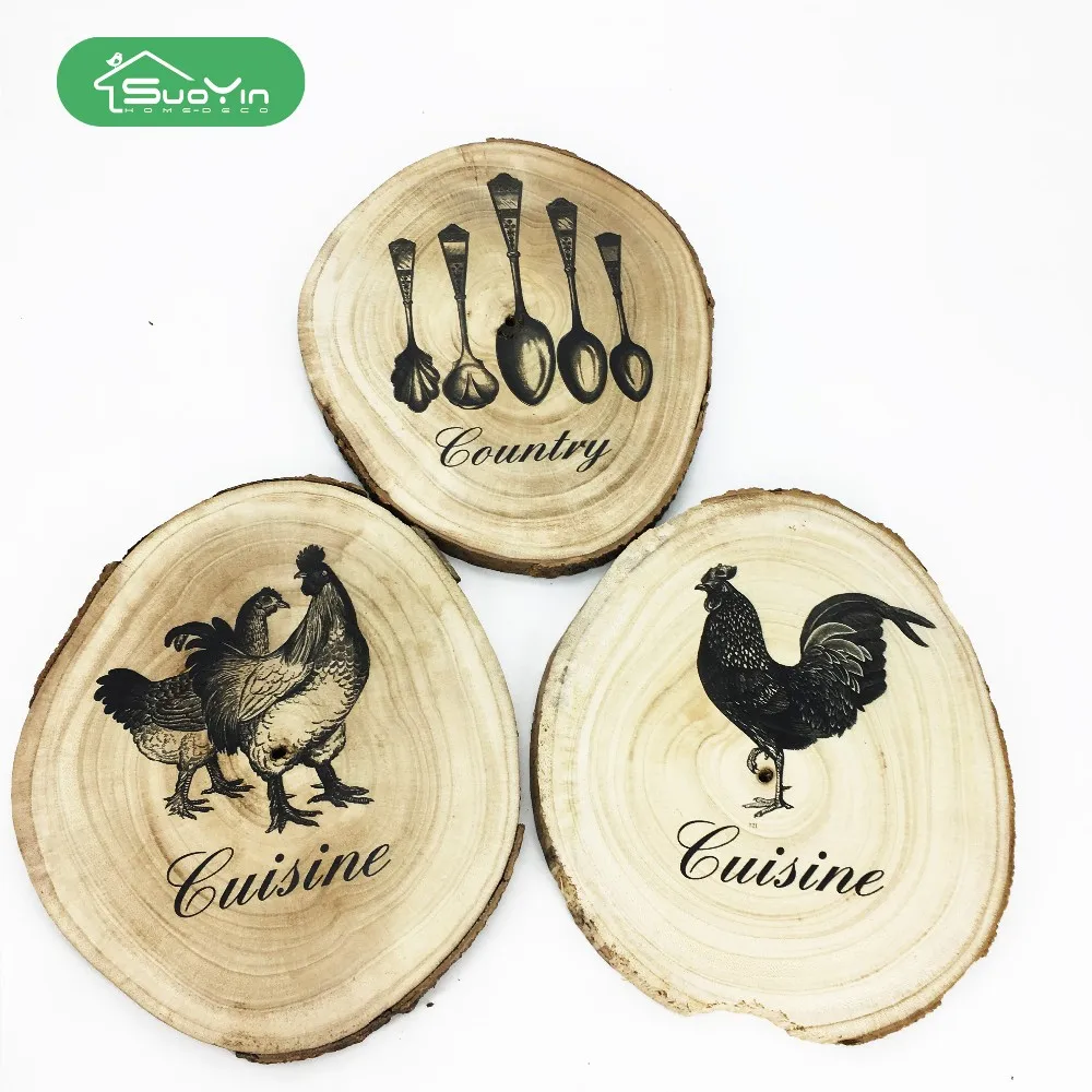 decorative wood farmhouse kitchen round wall hanging plaque sign