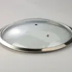Chinese cookware parts stainless steel pot lid with clear toughened glass