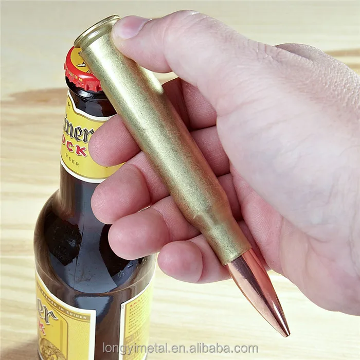 popular beer 50 cal bullet metal bottle opener with customized