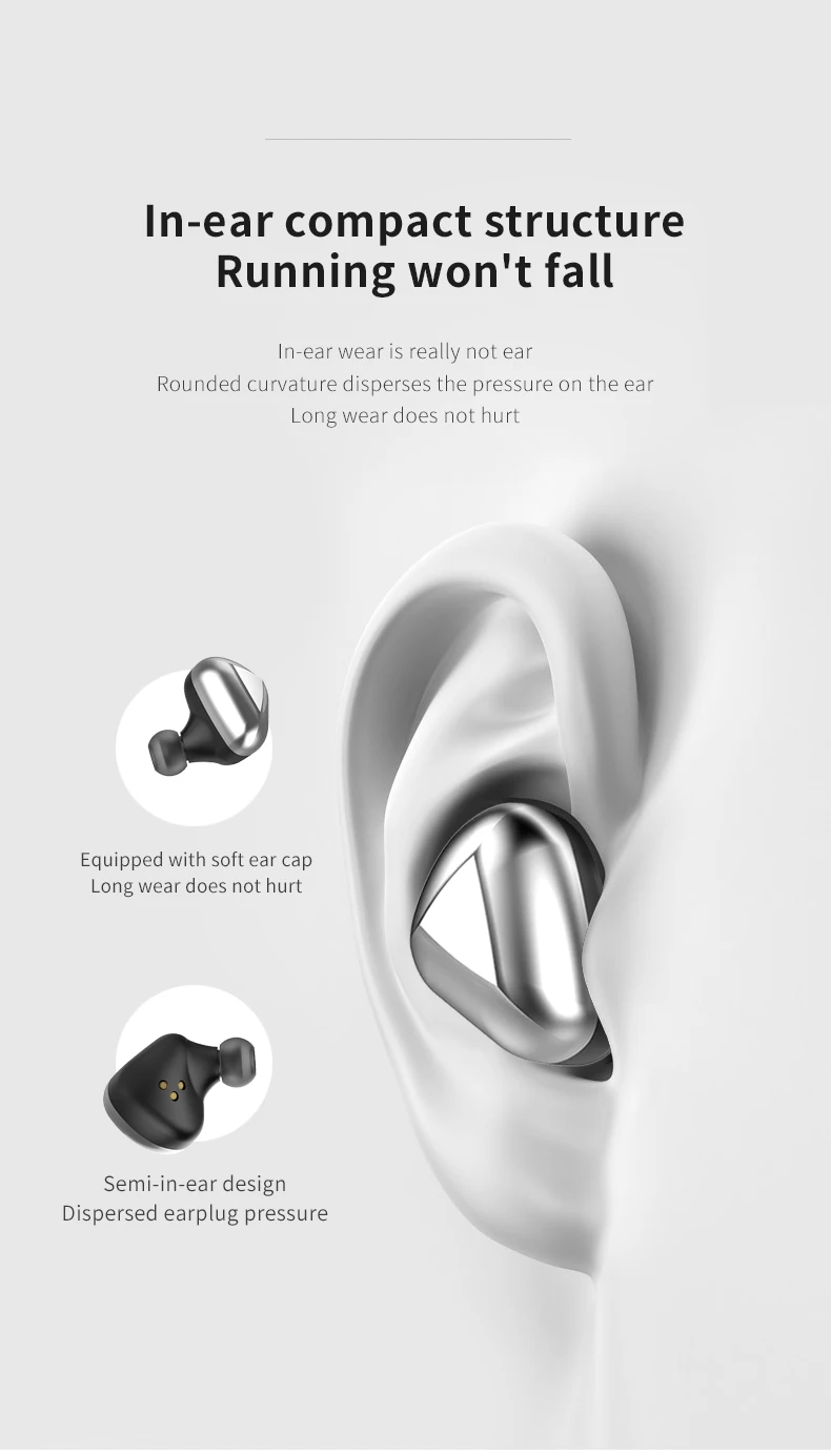 Latest Wireless Earphone Headphone Waterproof Noise Cancelling BT Earphone TWs-T50 - ANKUX.COM