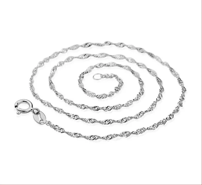 ELBLUVF Free Shipping Copper 925 Sterling Silver White Gold Plated Jewelry Water Wave Chain, 925 silver white gold plated
ELBLUVF Free Shipping Copper 925 Sterling Silver White Gold Plated Jewelry Water Wave Chain, 925 silver white gold plated