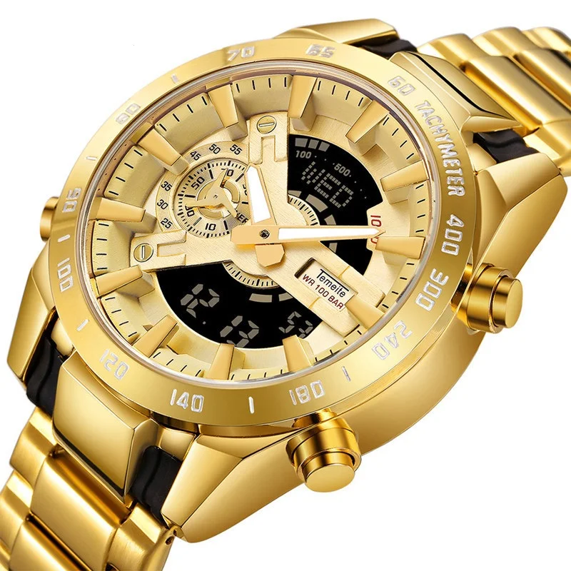 Temeite Men Watch 006 Luxury Business Full Steel Watches Men Wrist Digital Quartz Dual Display Wristwatches Relogio Masculino, 14-color
Temeite Men Watch 006 Luxury Business Full Steel Watches Men Wrist Digital Quartz Dual Display Wristwatches Relogio Masculino, 14-color