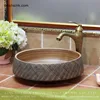 TPAA-051 Carved fishing net design round above counter crockery sink