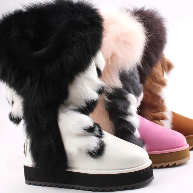racoon fur boots