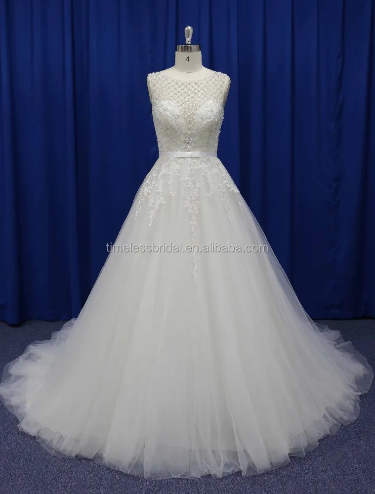 new style sheer beaded top deep sweetheart bridal gowns in