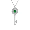 N1903053 xuping rhodium plated alloy key shaped fashion jewelry necklace, woman cz pendant necklace