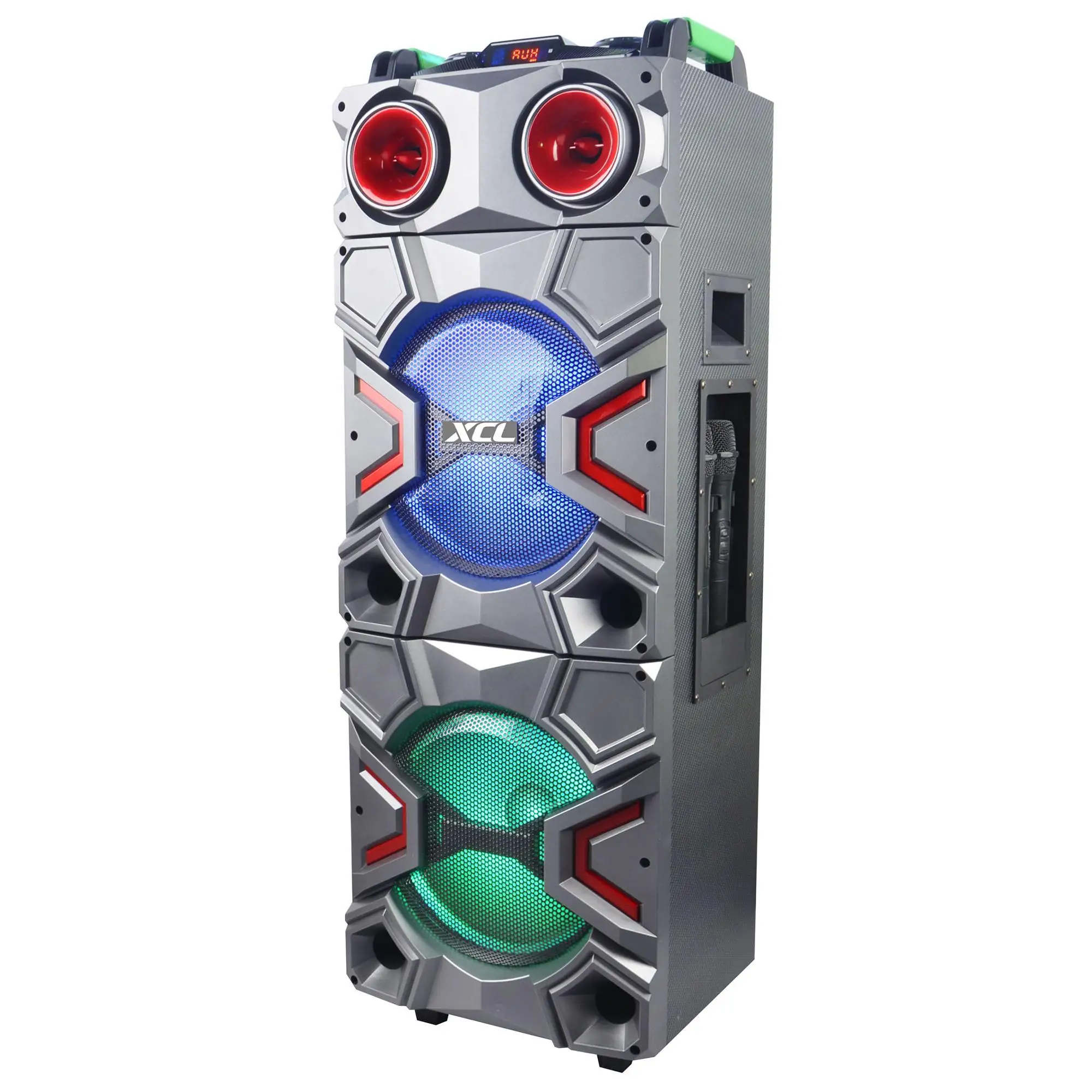 new products 2018 dual 12 inch Portable Trolley Speaker outdoor DJ subwoofer with disco light - ANKUX.COM