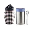 Birthday Gift Thermal lunch box set for kids double wall insulted food thermos with carrying bag and leakproof lid for traveling