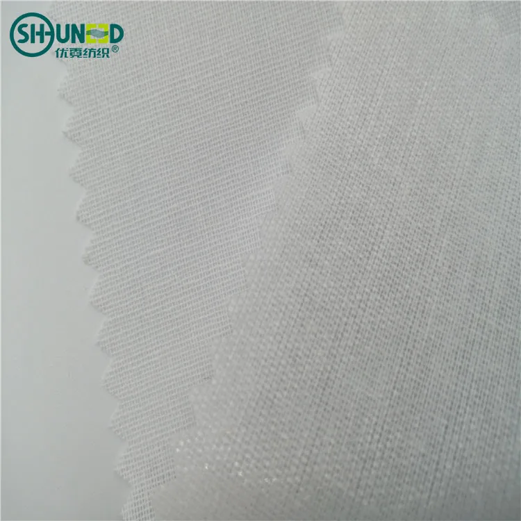 100% Cotton Fusible Woven Shirt Collar Fusing Interlining for Men Clothes Interlinings & Linings 1000meter 100m/roll White Free