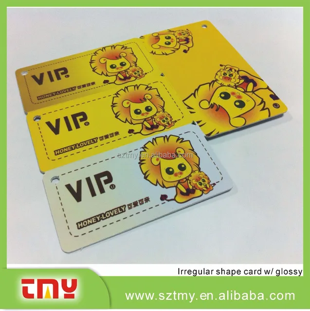 non-standard size pvc plastic gift card with slot hole