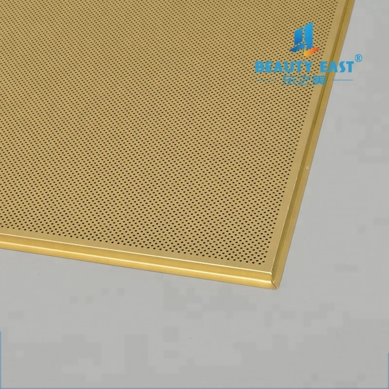 High Quality Bright Gold Perforation Lay In Aluminum Metal Ceiling