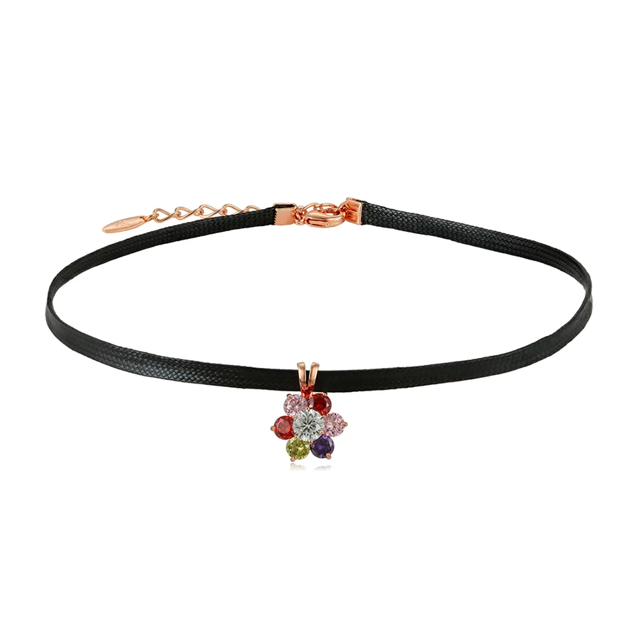 44369 Fashion jewelry chocker necklace, colorful flower leather 18k gold choker necklace
44369 Fashion jewelry chocker necklace, colorful flower leather 18k gold choker necklace
