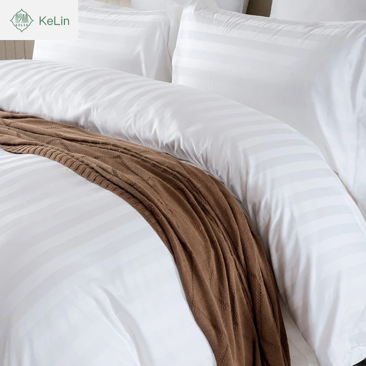 Hot Sale 3cm White Stripe Full Size Dubai Hotel Duvet Cover