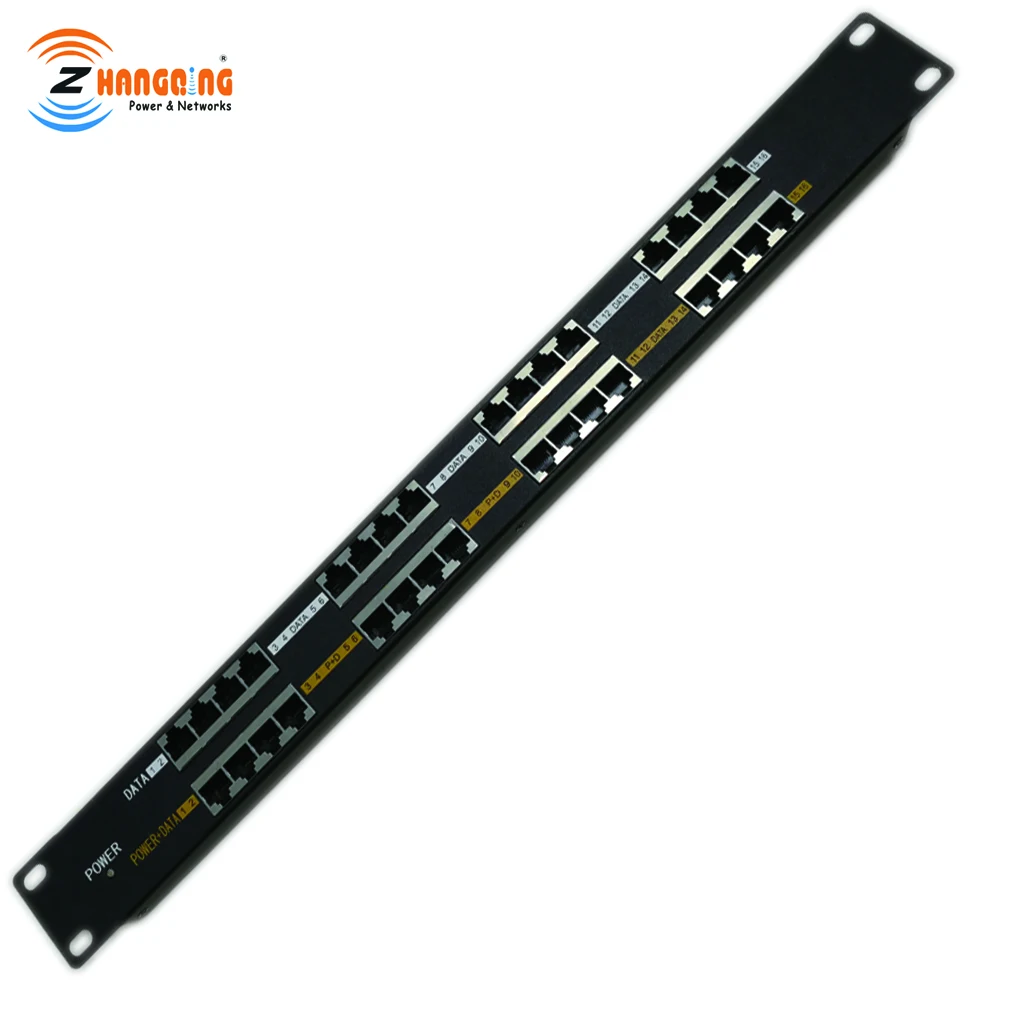 Multiport power over ethernet Patch Panel POE 16 Port for IP camera POE