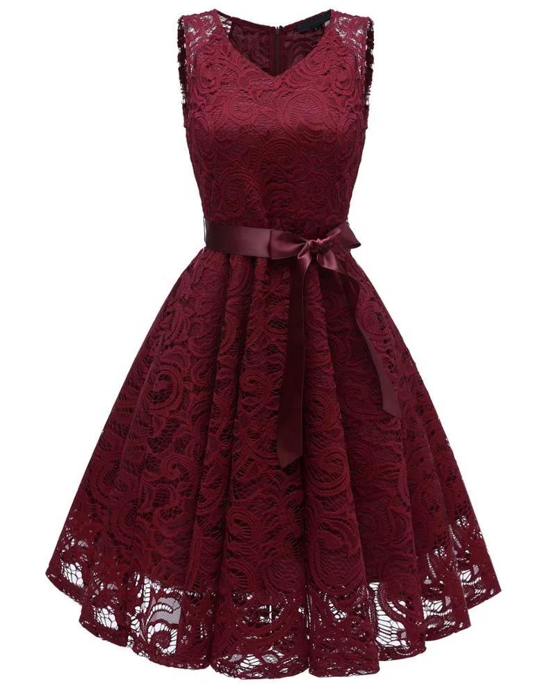 Women Elegant Embroidery Lace Dress V Neck Casual Lace Dress Sleeveless Sash Tie Vintage Cocktail Lace Dress
Women Elegant Embroidery Lace Dress V Neck Casual Lace Dress Sleeveless Sash Tie Vintage Cocktail Lace Dress