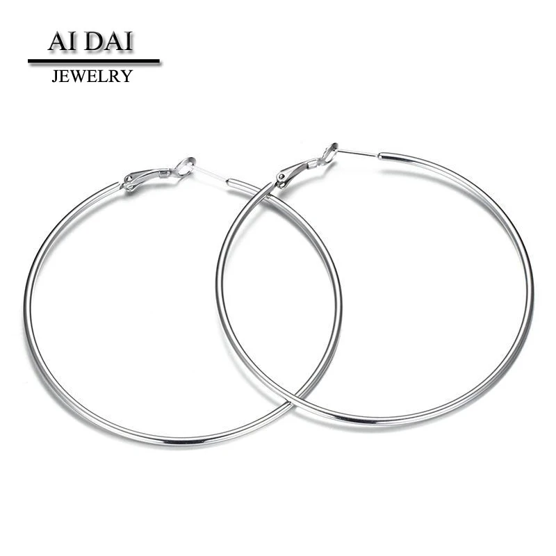 Fashionable Earrings Jewelry, Elastic buckle Big Circle Stainless Steel silver hoop earrings
Fashionable Earrings Jewelry, Elastic buckle Big Circle Stainless Steel silver hoop earrings