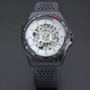 WINNER 076 wholesale silicone strap hollow skeleton mechanical watch men mechanic /automatic skeleton watches men