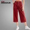 Cheap China Wholesale Clothing Wideleg Pants Hot Sell Women Red Jean Pants Fashion Denim Trouser Girl