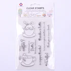 Transparent shiny rabbit rubber stamp custom clear rubber stamps