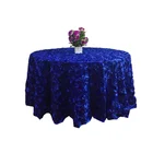 3D embroidery rose table cloth round wedding table cover