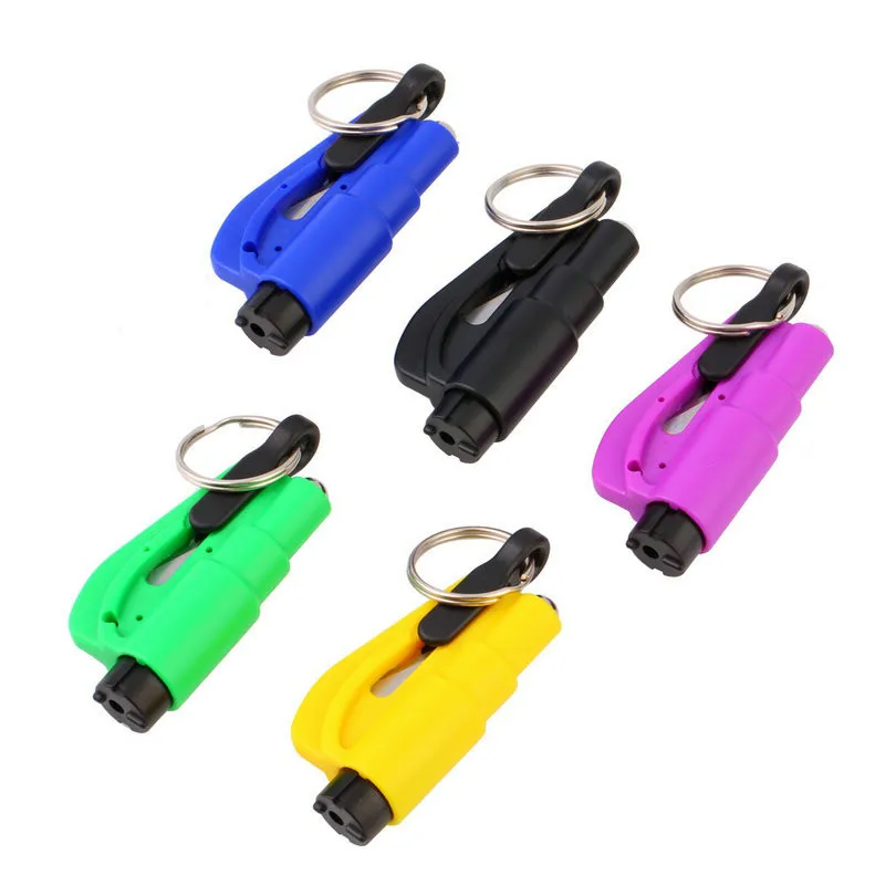 3 in 1 Emergency Mini Safety Hammer Auto Car Window Glass Breaker Seat Belt Cutter Rescue Hammer Car Life-saving Escape Tool 1PC
