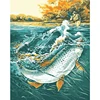 Drawing Canvas Art Oil Painting People Standing In The River Fishing Hd Print Posters And Prints Home Decor Unique Gift