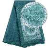 Green Nigerian Beaded Lace Fabric High Quality Beautiful Embroidered African Lace Fabric For Nigerian Dresses 1500