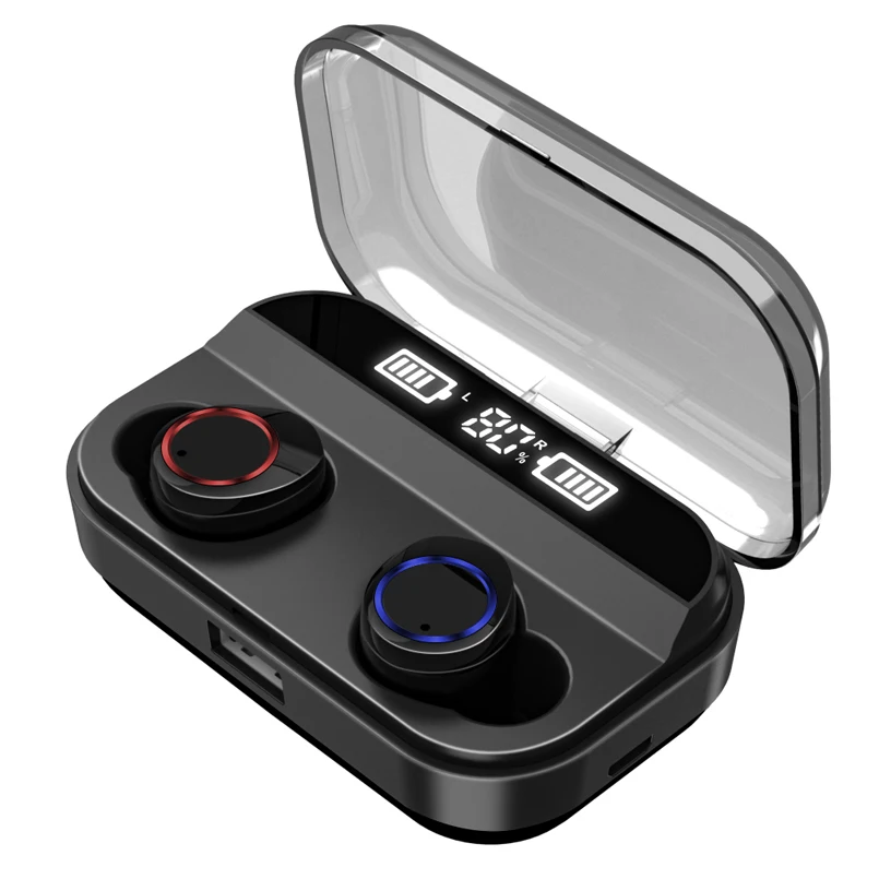 TWS Wireless Earphone Blue tooth 5.0 Earphones Power Display Touch Control Sport Stereo Two Way Radio Earbud Charging Box - ANKUX.COM