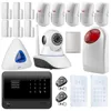 High quality remote APP control wireless intelligent black WIFI home security GSM surround view camera alarm system