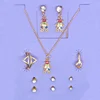 Fashion Gold Plated Heart Crystal Pendant Necklace Set Women Jewelry Wholesale
