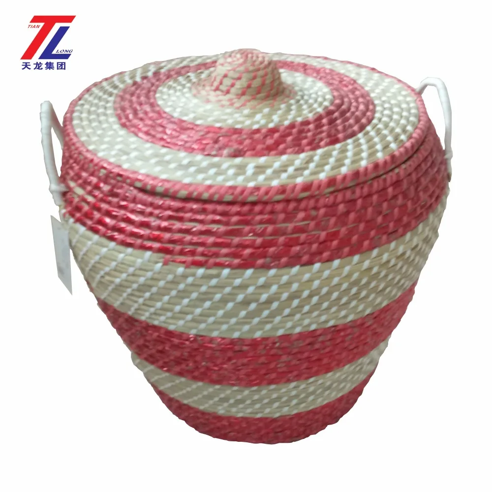wholesale eco-friendly handmade woven seagrass belly storage